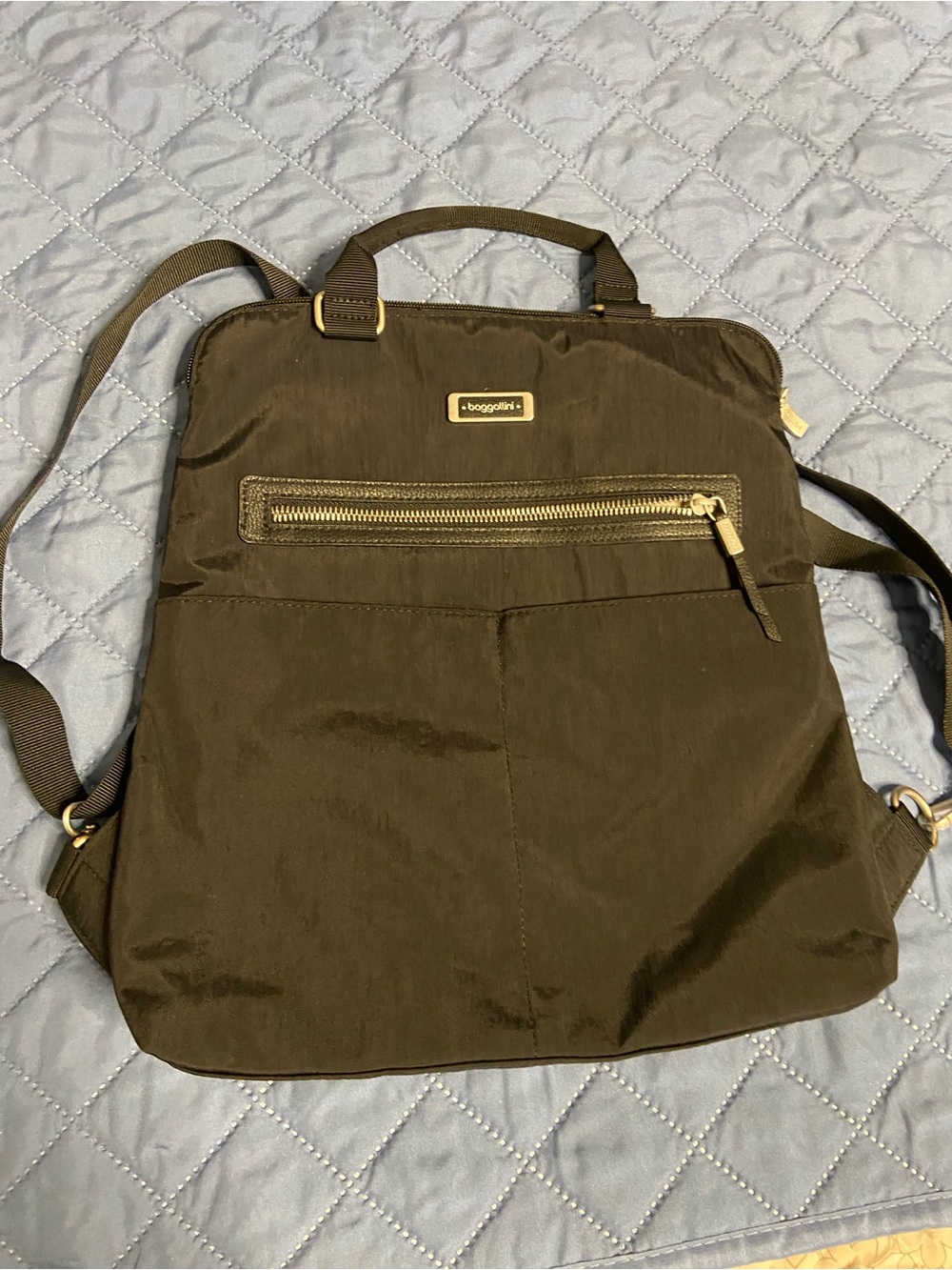 BAGGALINI Black Nylon Convertible JESSICA Tote Backpack